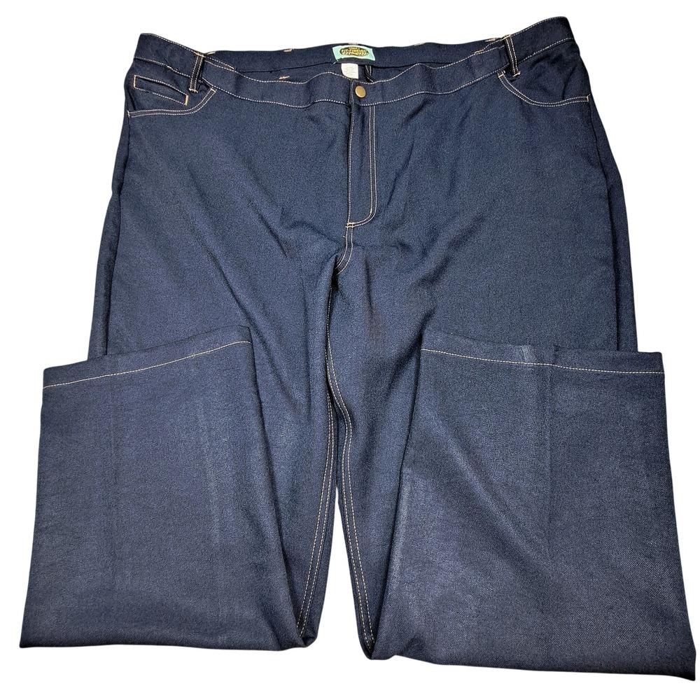 Haband Fit-Forever Mens Navy Blue Polyester Straight Leg Pants 52L 28x32